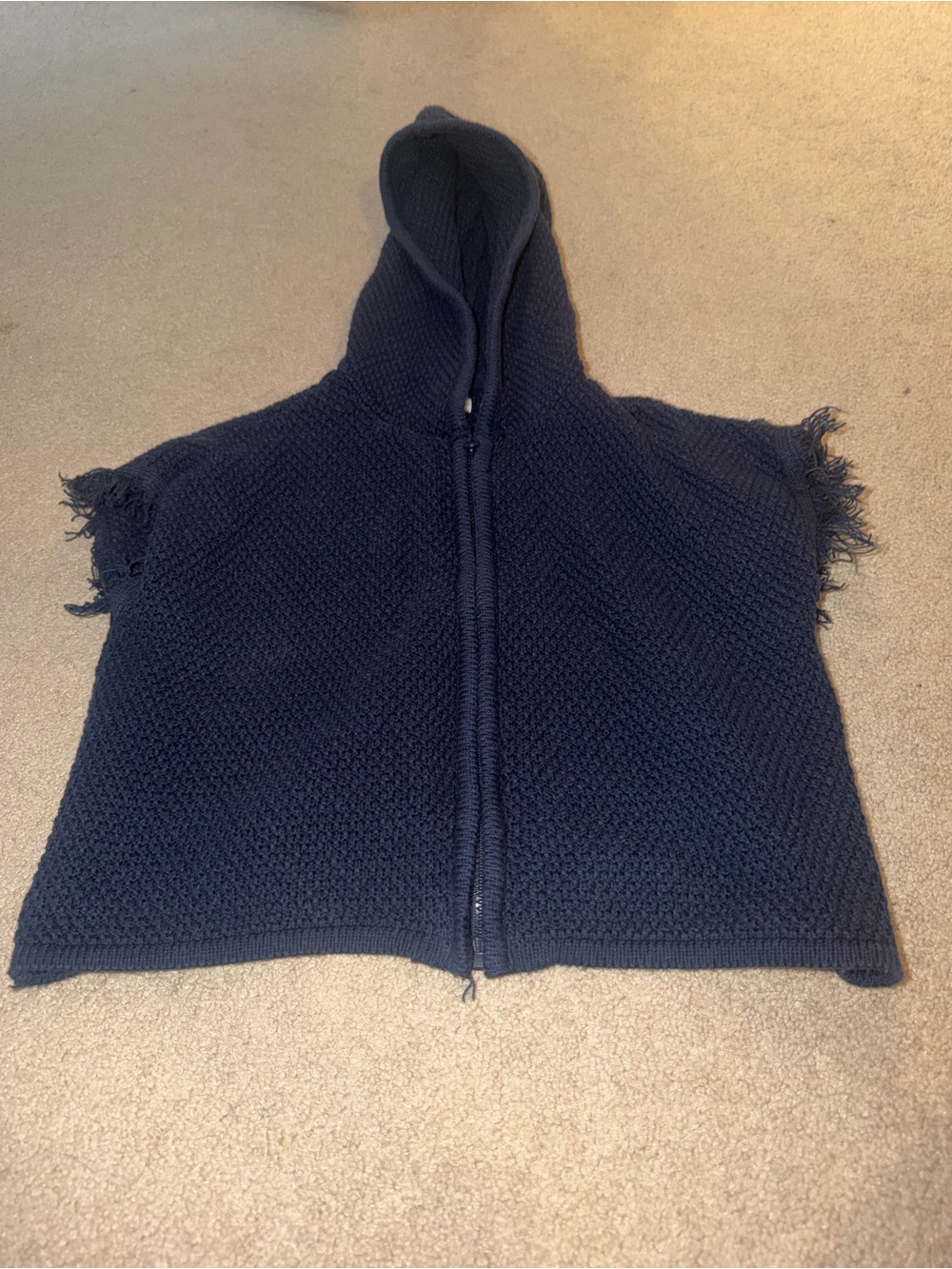 Gymboree Girls Vest with fringe sleeves size XSmall 4 navy